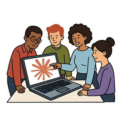 A team learning to use AI together